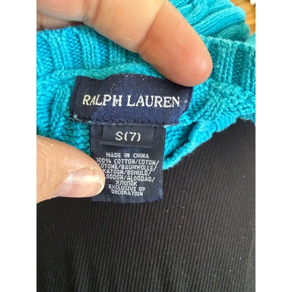 Ralph Lauren light blue cable knit sweater youth